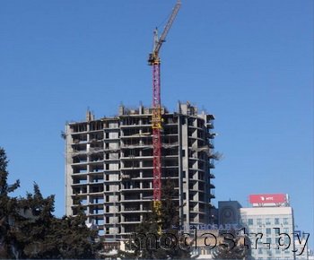 Строительство первого высотного здания Административно-торгового центра высотой 130 м по проспекту Победителей в Минске