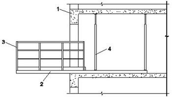 Схема установки выносной грузовой площадки при строительстве монолитного каркаса здания