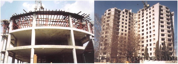 Многоэтажный каркас жилого дома по ул. Белорусской в Минске (подрядчик ОАО Минскпромстрой)