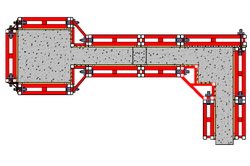 Специальные опалубочные переходники для стыка монолитной стены с колонной (производитель МОДОСТР)